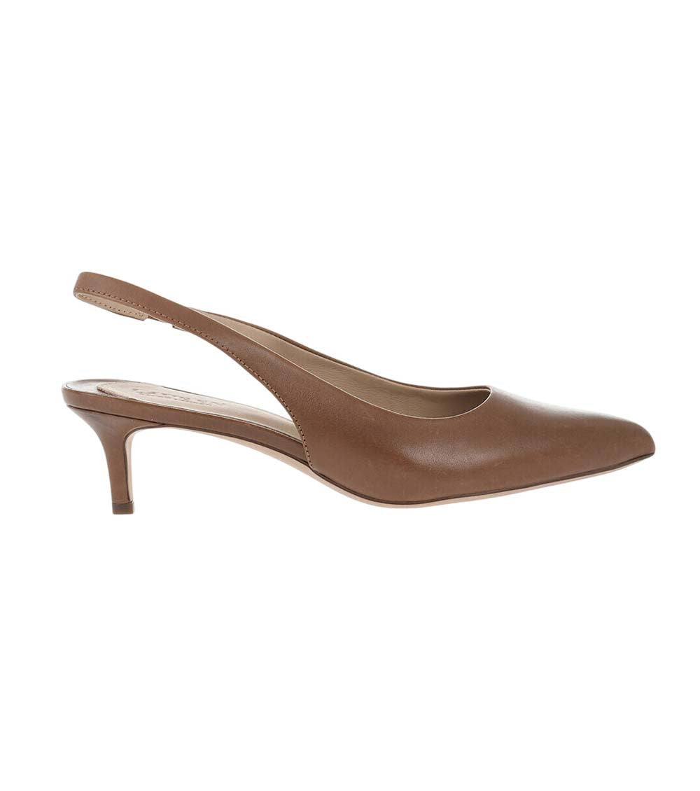 Brown Leather Slingback Pumps 1