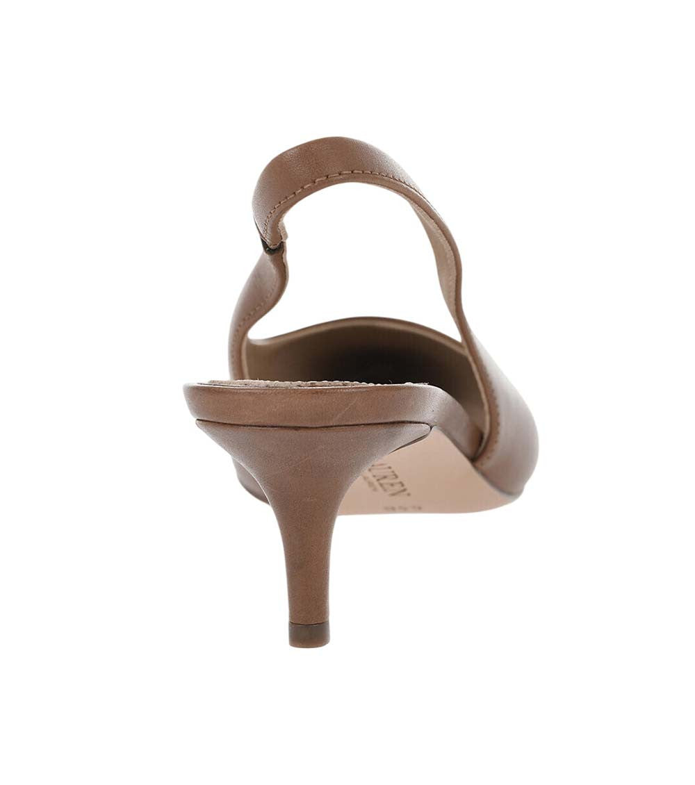 Brown Leather Slingback Pumps 3
