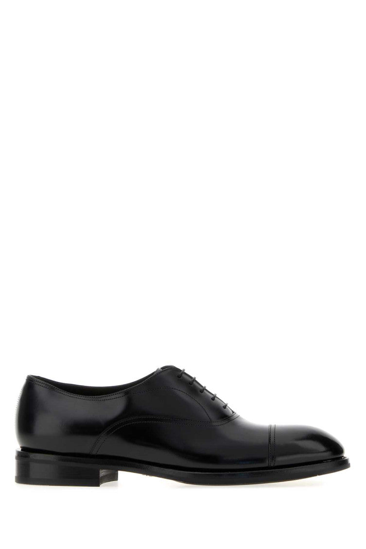 Black Leather Lace-up Shoes 1