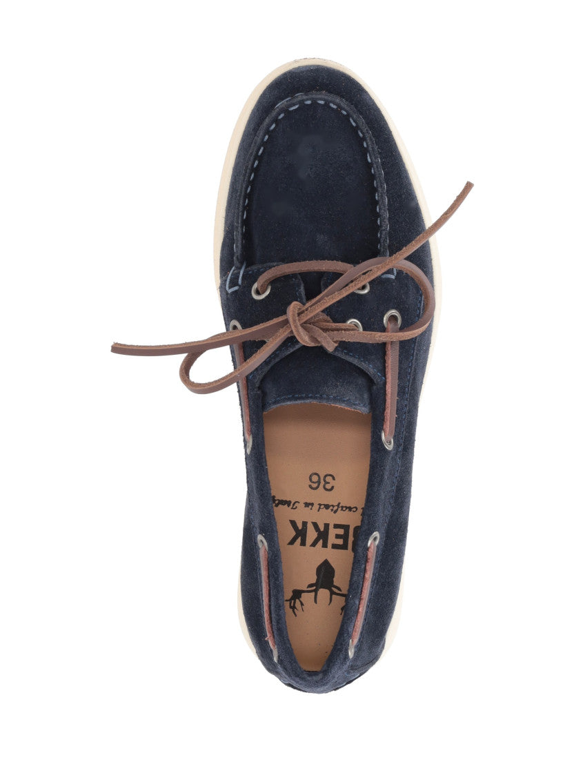 Dark Blue Lace-up Loafers 3