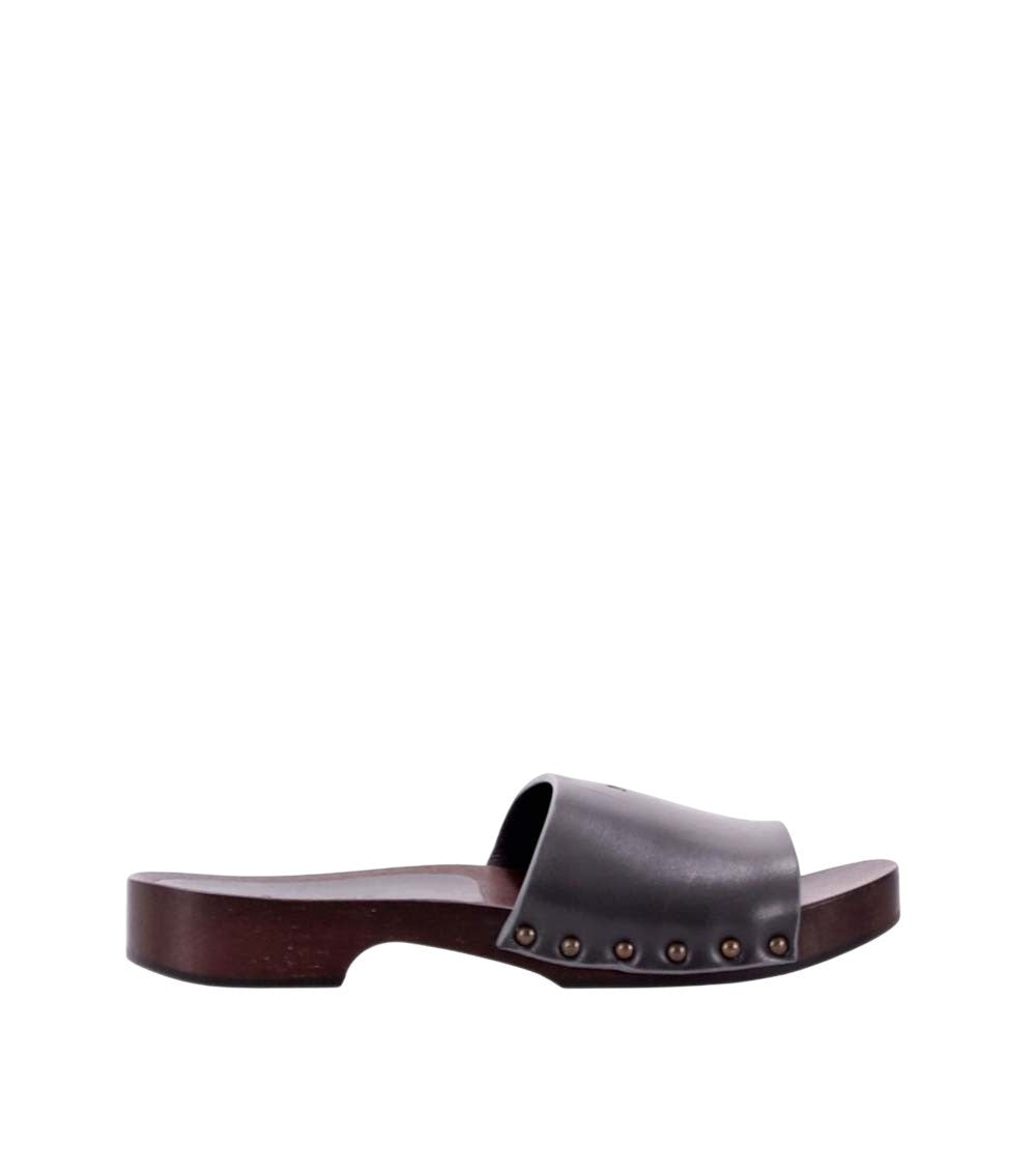 Grey Leather Sandals 1