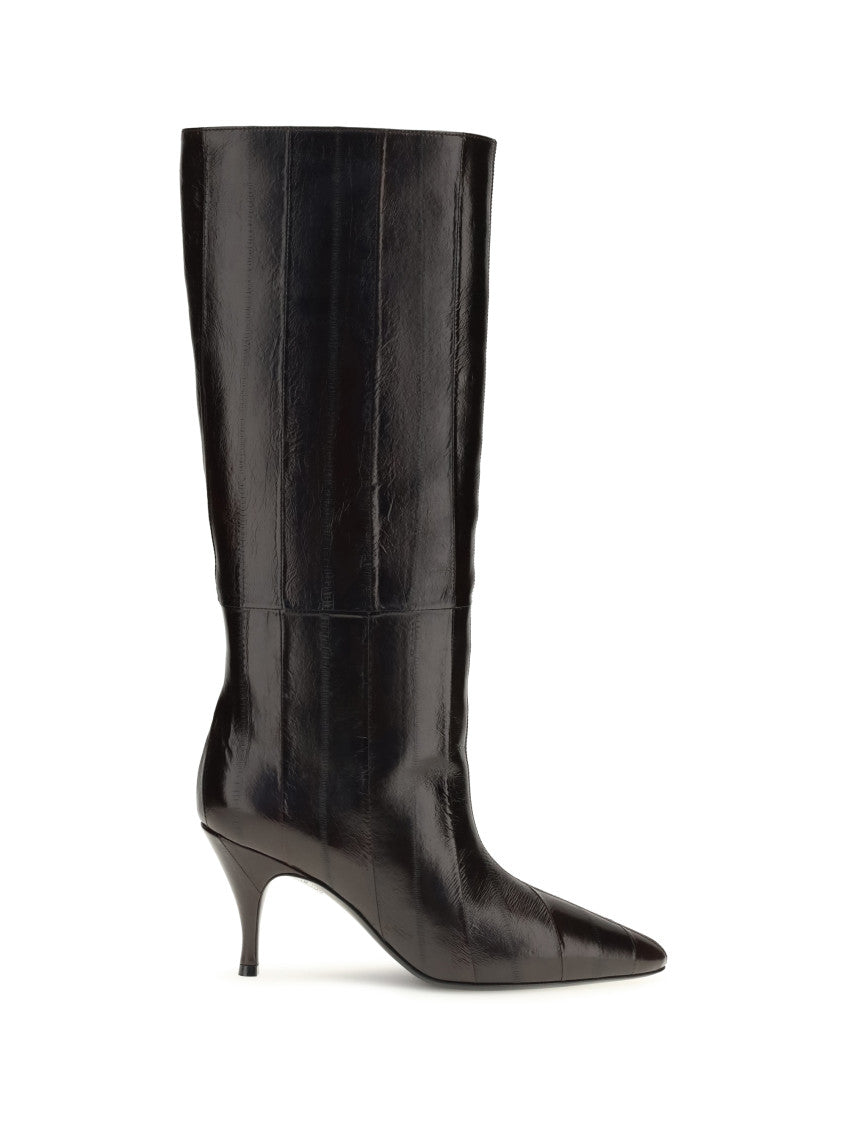 Black Tall Leather Boots 1