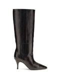 Black Tall Leather Boots 1