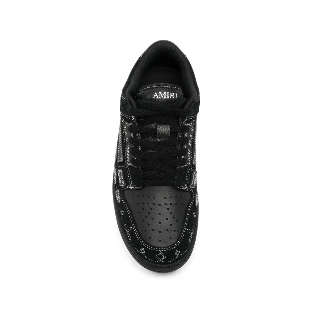 Black Embroidered Skel Top Sneakers 3