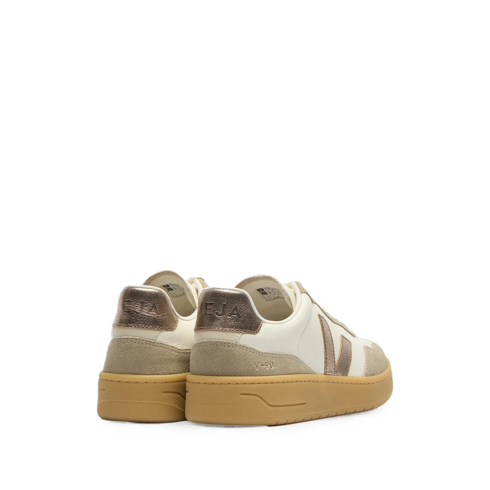 Beige Color Block Sneakers 3