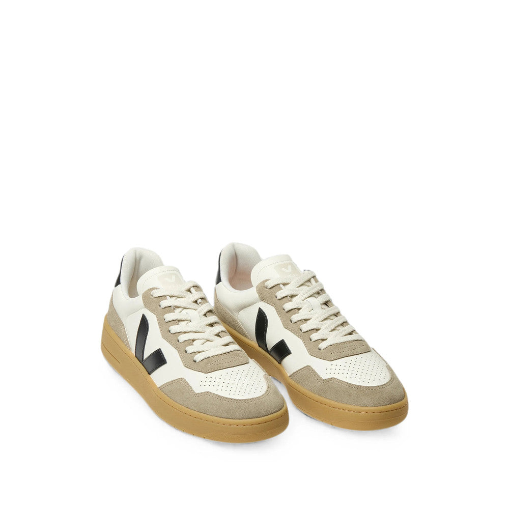 White Perforated V-90 Sneakers 2