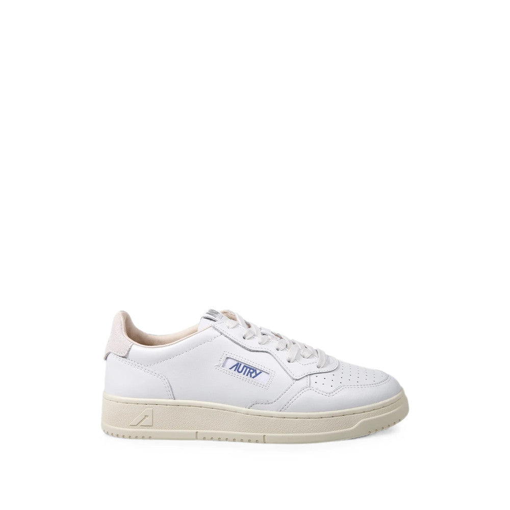 White Perforated Medalist Sneakers 1