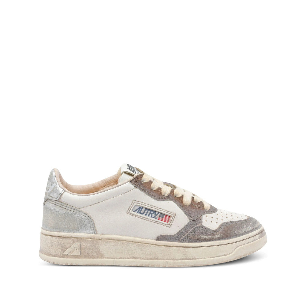 Grey Color Block Medalist Low Sneakers 1