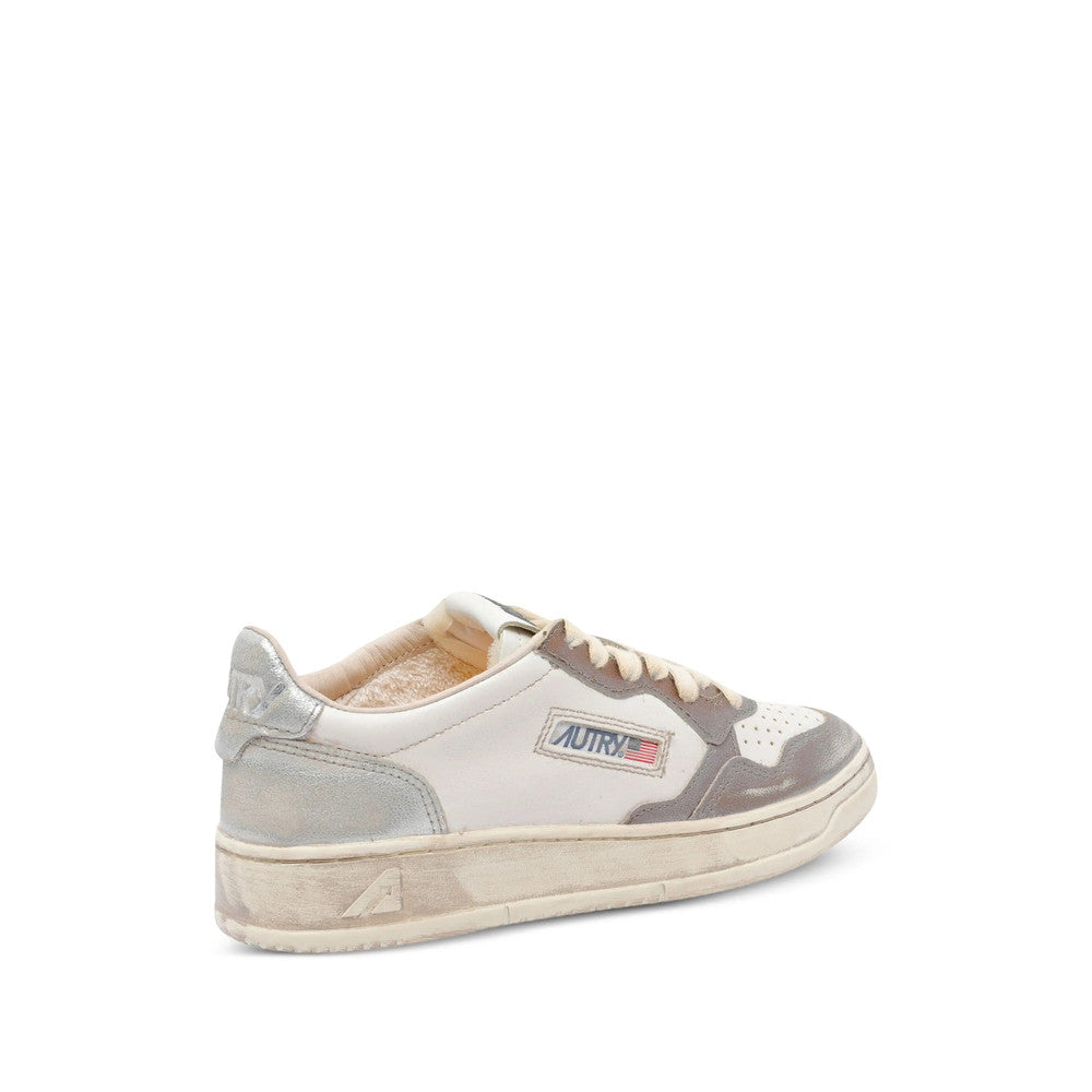 Grey Color Block Medalist Low Sneakers 3