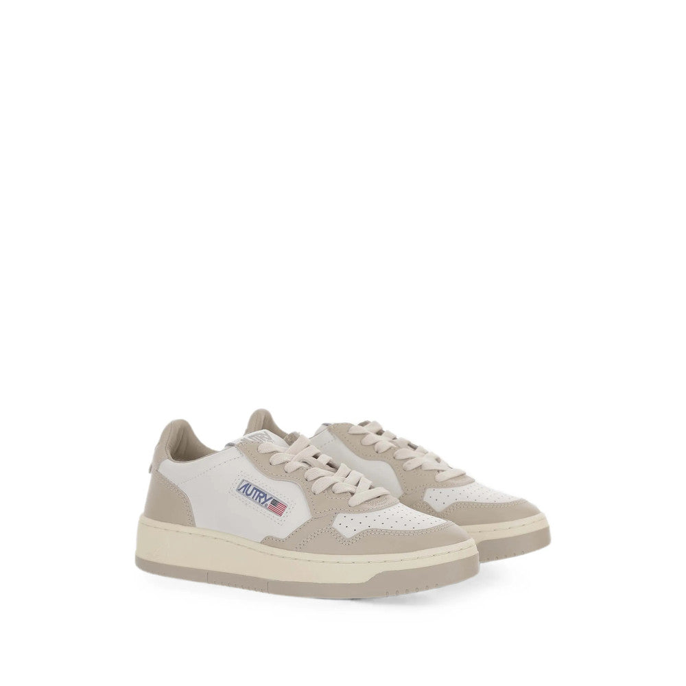 White Color Block Medalist Sneakers 2