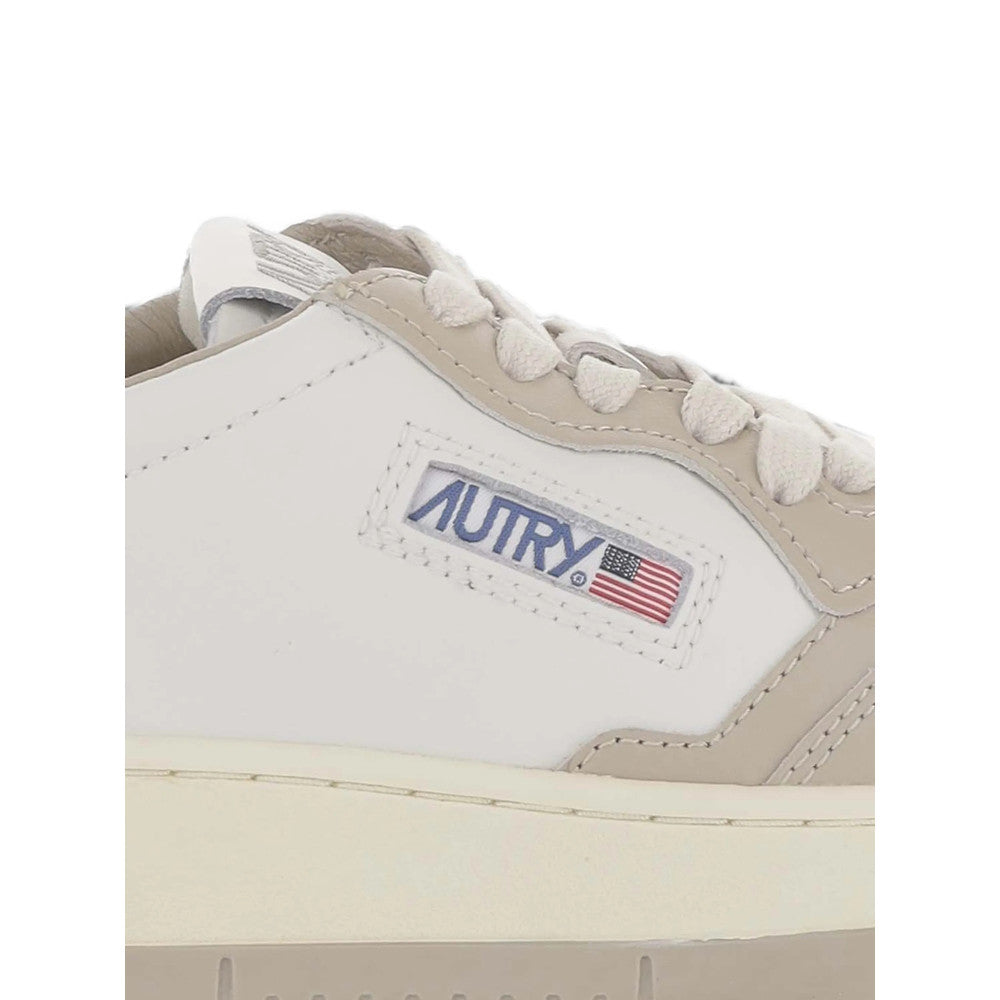 White Color Block Medalist Sneakers 3