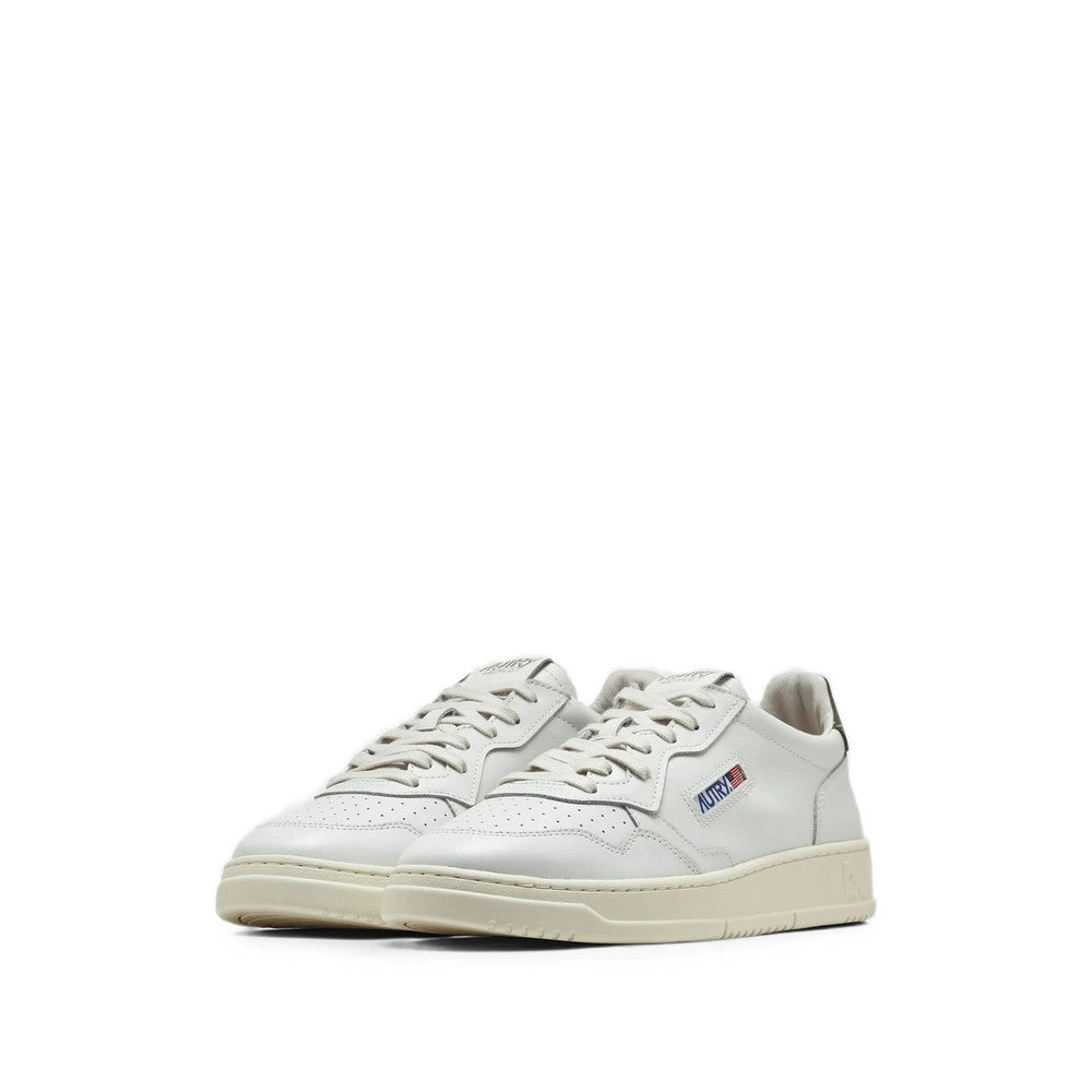White Color Block Medalist Sneakers 3