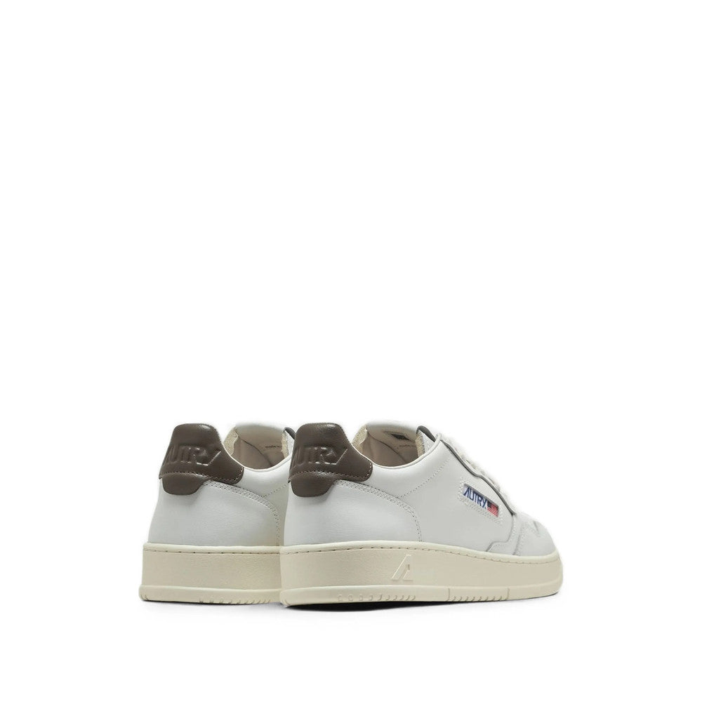 White Color Block Medalist Sneakers 4