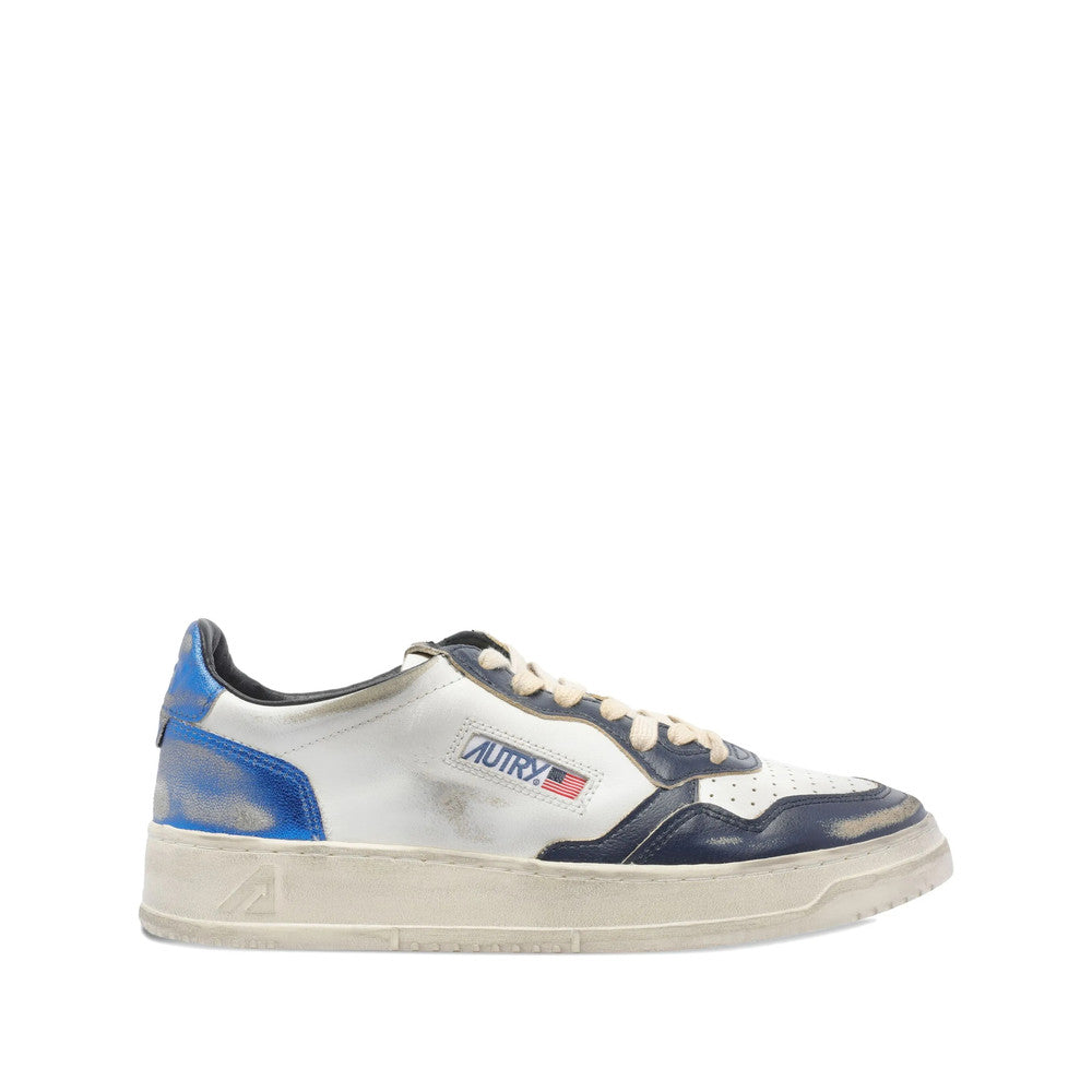 White Color Block Medalist Sneakers 1