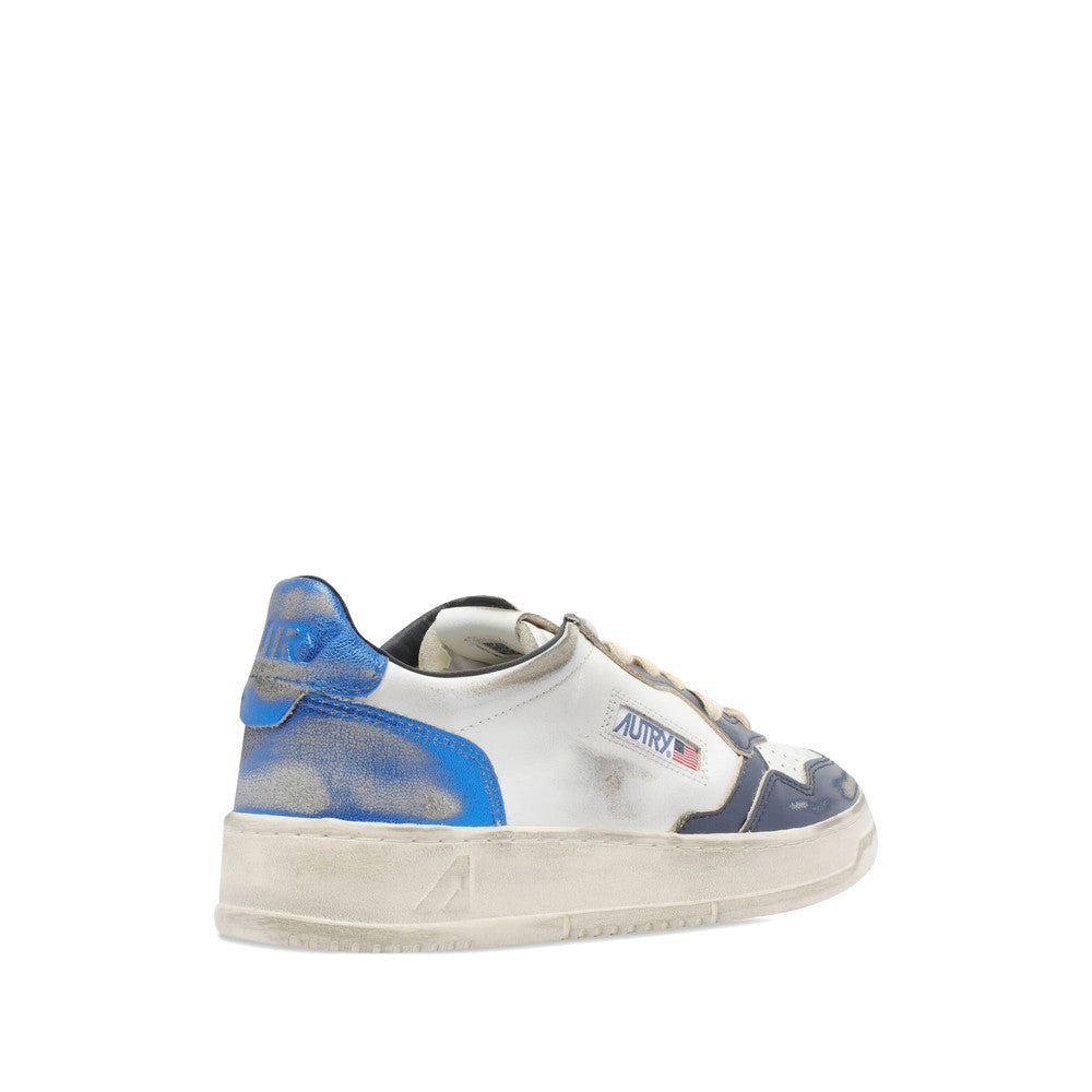 White Color Block Medalist Sneakers 3
