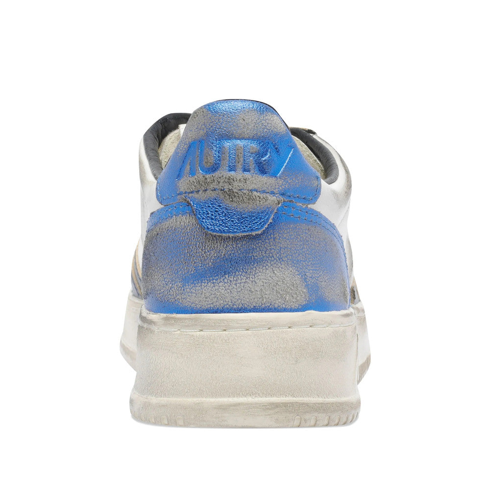 White Color Block Medalist Sneakers 4