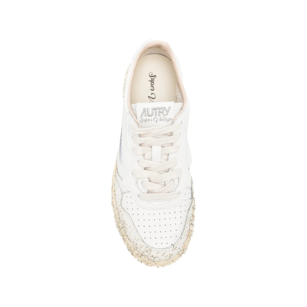 White Embellished Medalist Sneakers 3