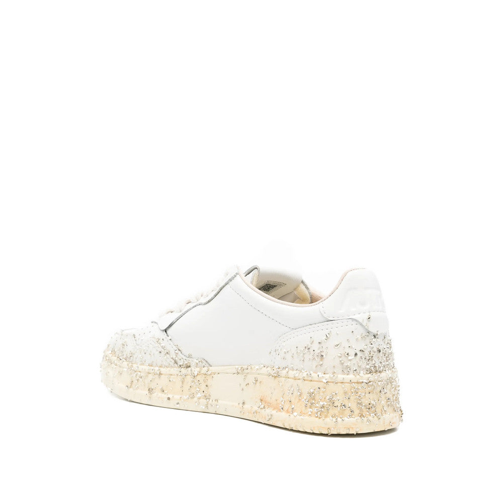 White Embellished Medalist Sneakers 4