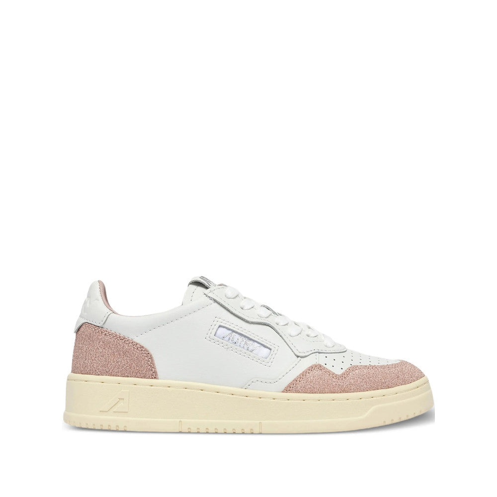 White Color Block Medalist Sneakers 1