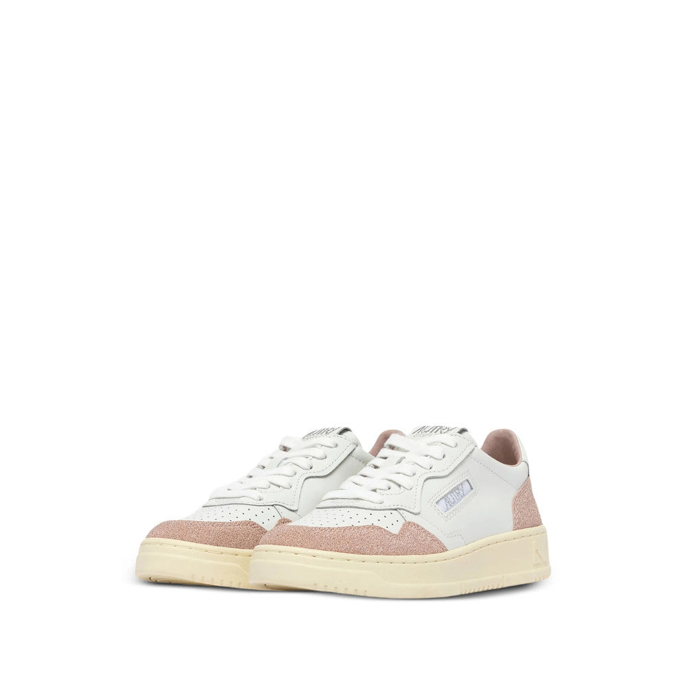 White Color Block Medalist Sneakers 2