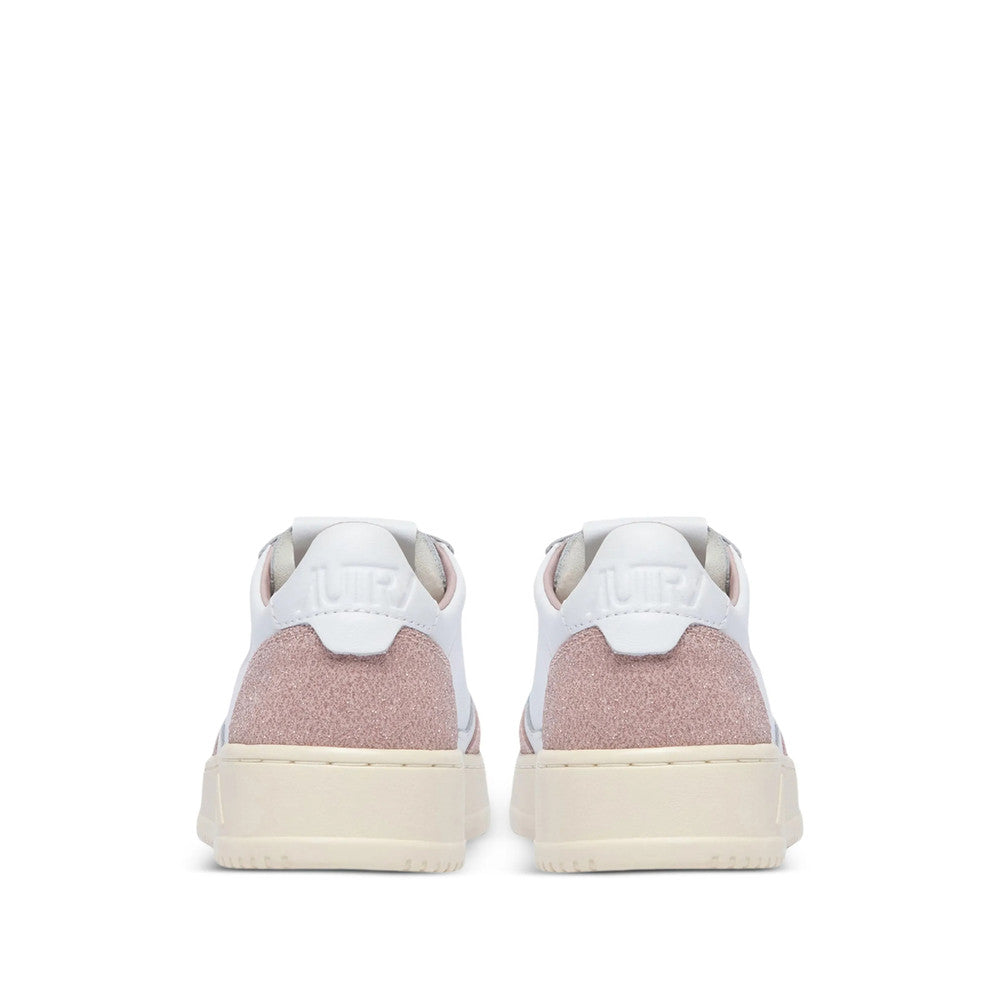 White Color Block Medalist Sneakers 3