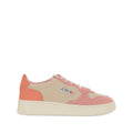Beige Color Block Medalist Low Sneakers 1