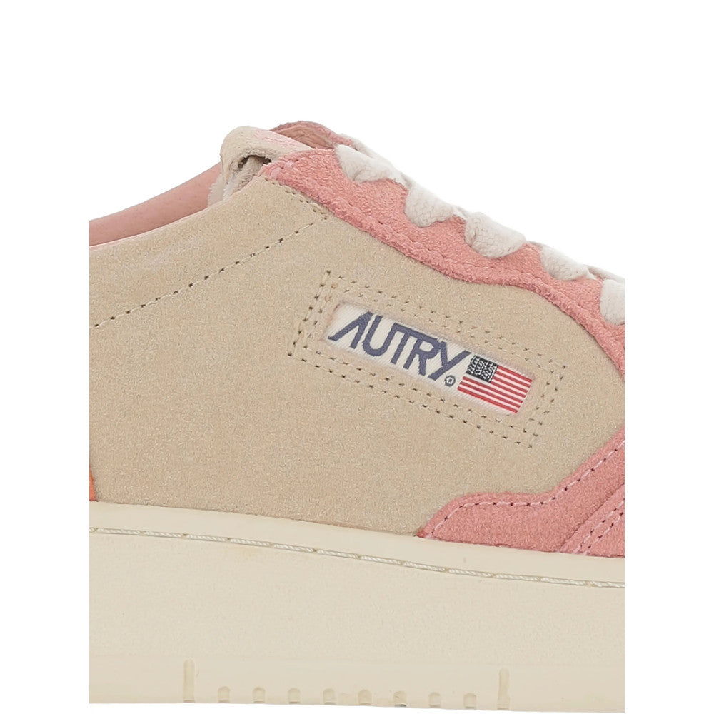 Beige Color Block Medalist Low Sneakers 3