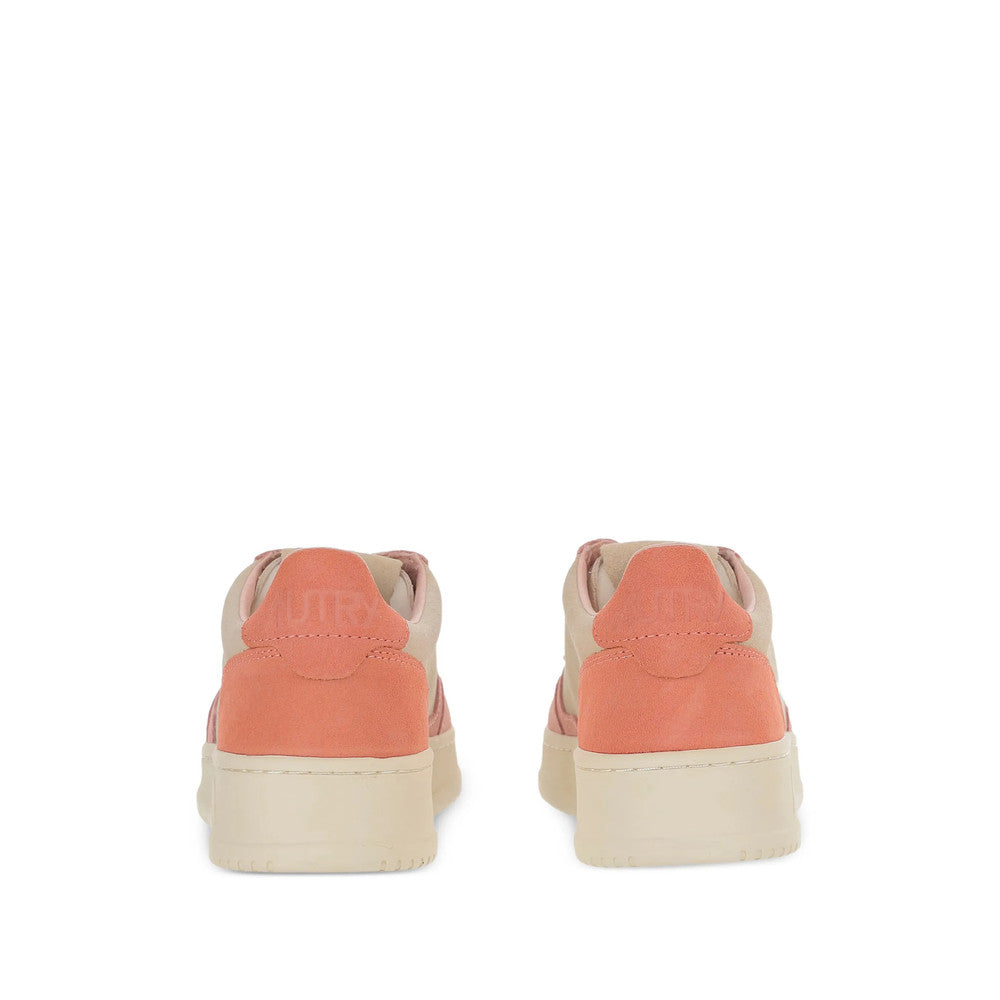 Beige Color Block Medalist Low Sneakers 4