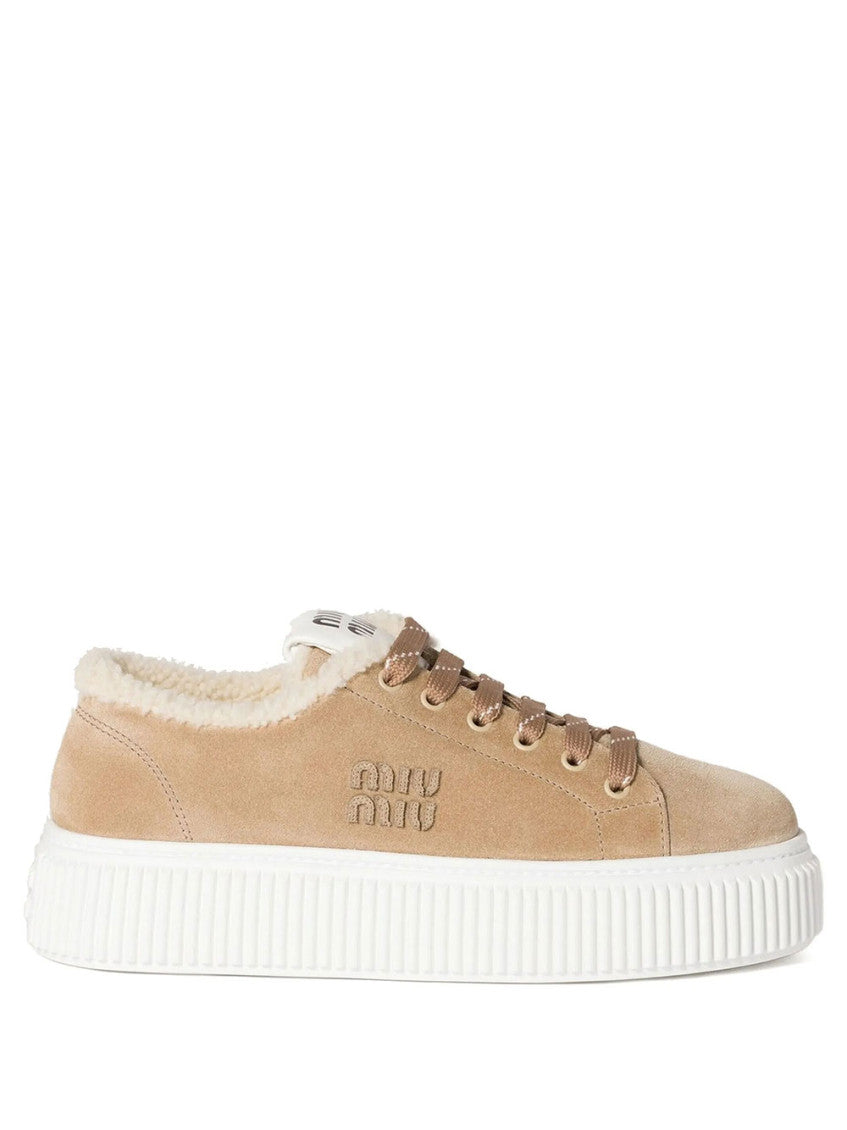 Beige Logo Sneakers 1