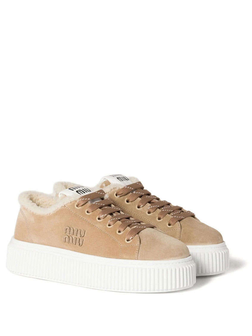 Beige Logo Sneakers 2