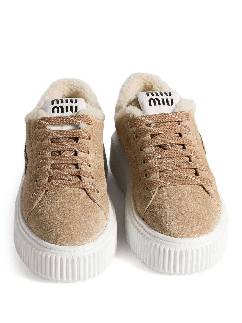 Beige Logo Sneakers 3