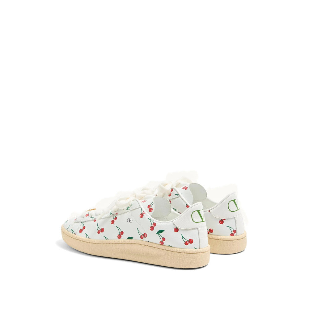 White Printed Cherryfic Sneakers 3