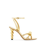 Golden Ankle Strap Embellished Heels 1