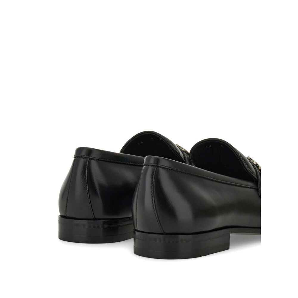 Black Slip On Gancio Loafers 4