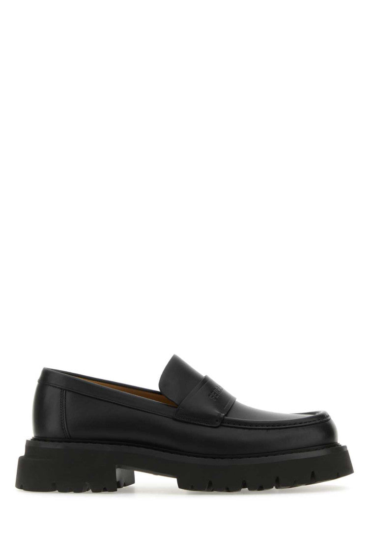 Black Leather Fergal Loafers 1