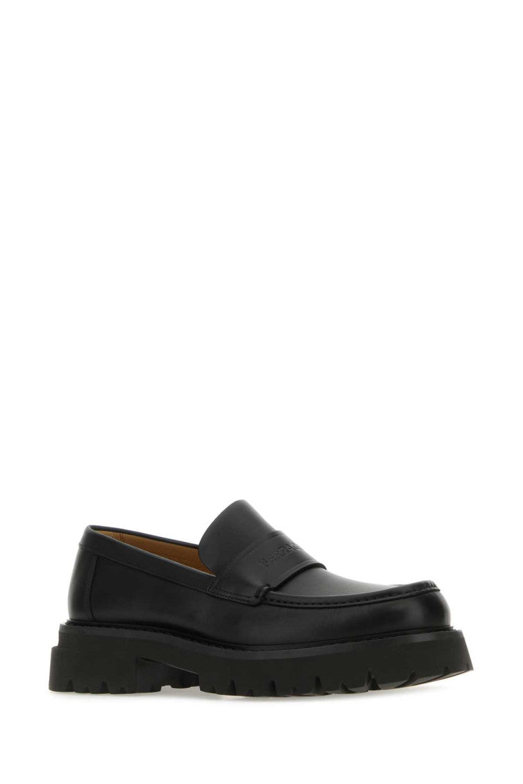 Black Leather Fergal Loafers 2