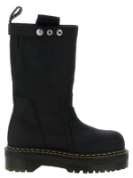 Black Leather Quad Boots 1