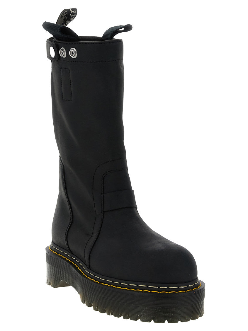 Black Leather Quad Boots 2