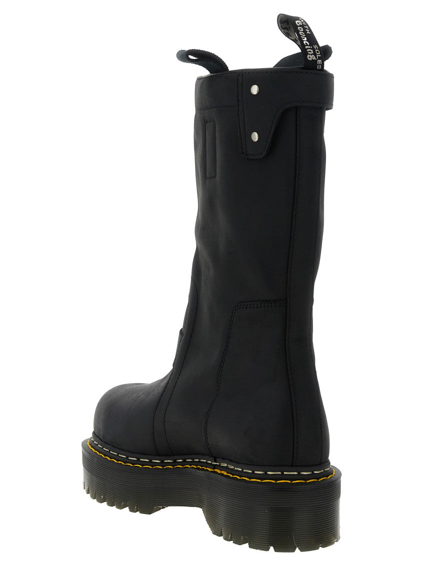 Black Leather Quad Boots 3