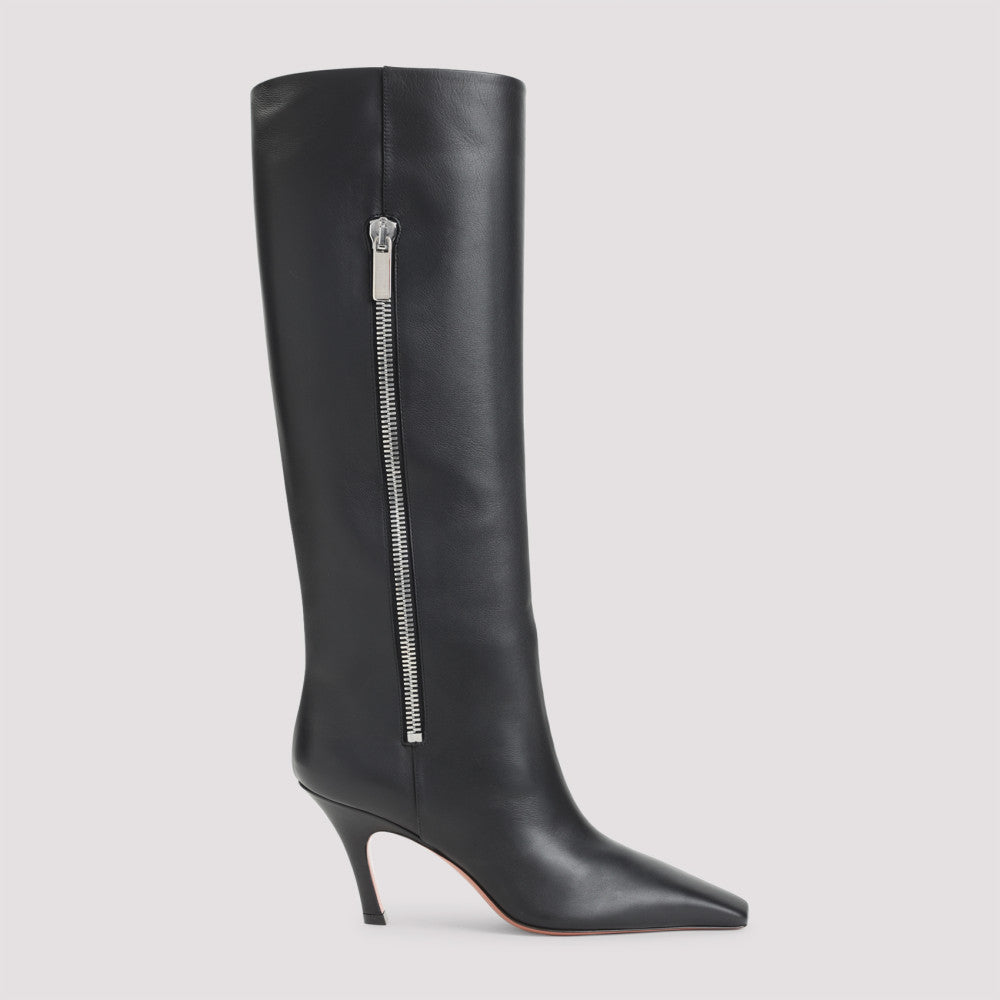 Black Mona-80 Leather Boots 3