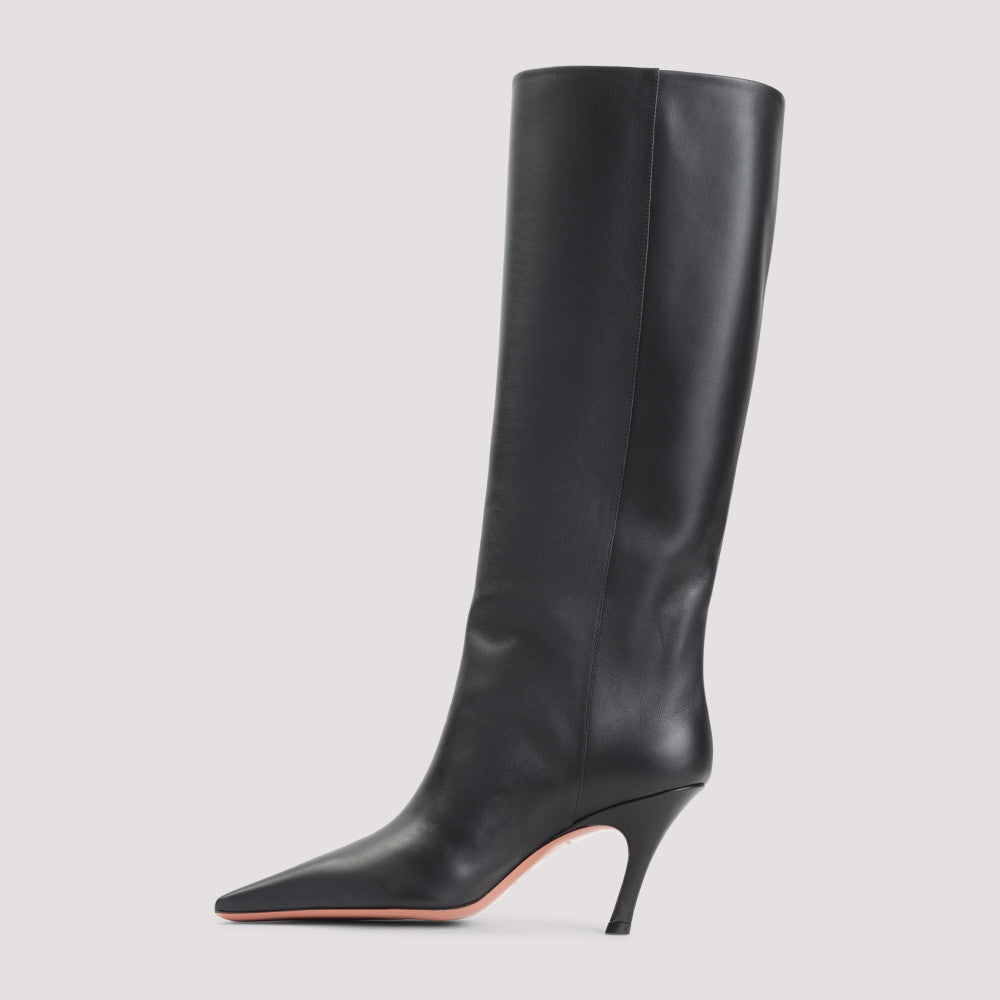 Black Mona-80 Leather Boots 4