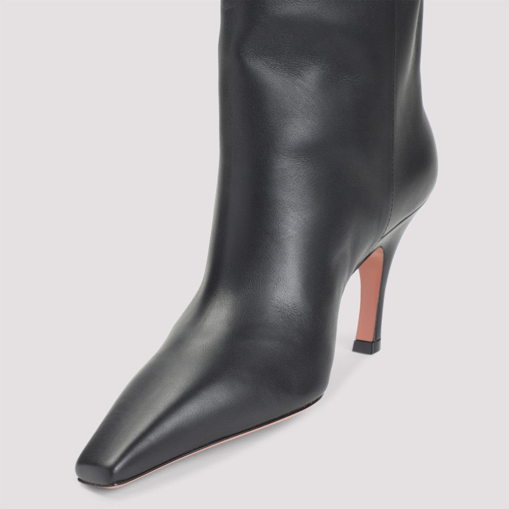Black Mona-80 Leather Boots 5
