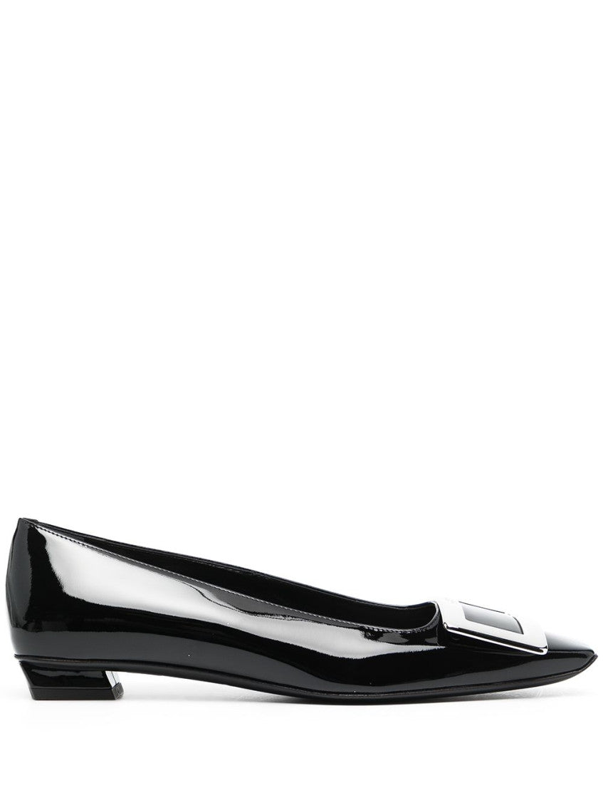Black Leather Ballet Flats 1
