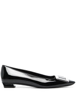 Black Leather Ballet Flats 1