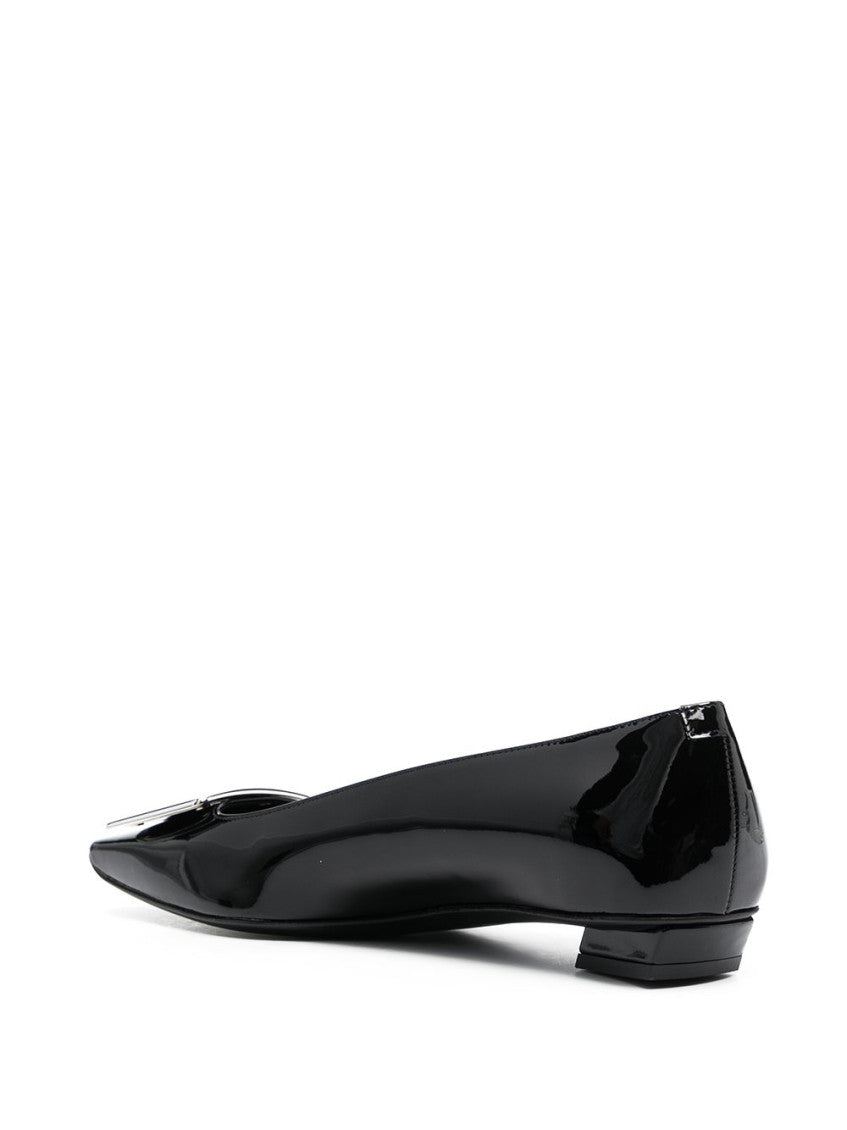 Black Leather Ballet Flats 3