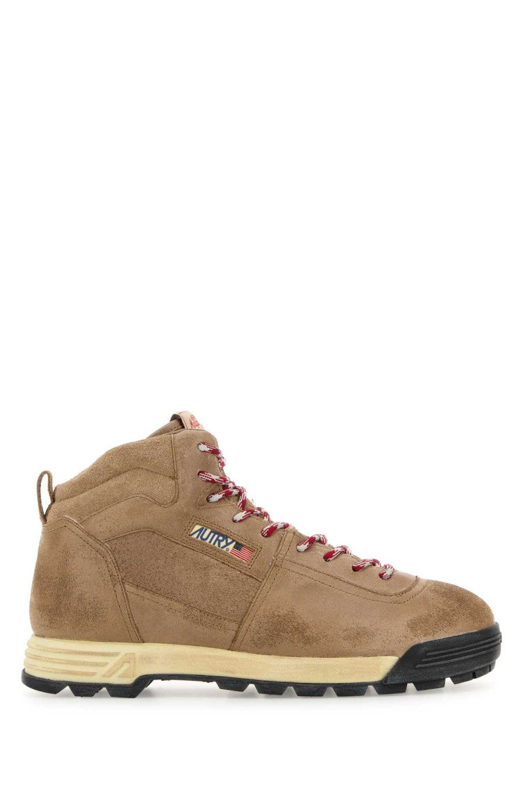 Beige Lace Up Boots 1
