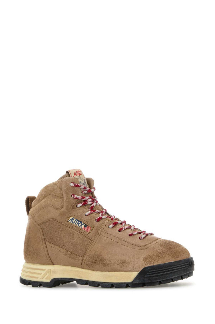 Beige Lace Up Boots 2
