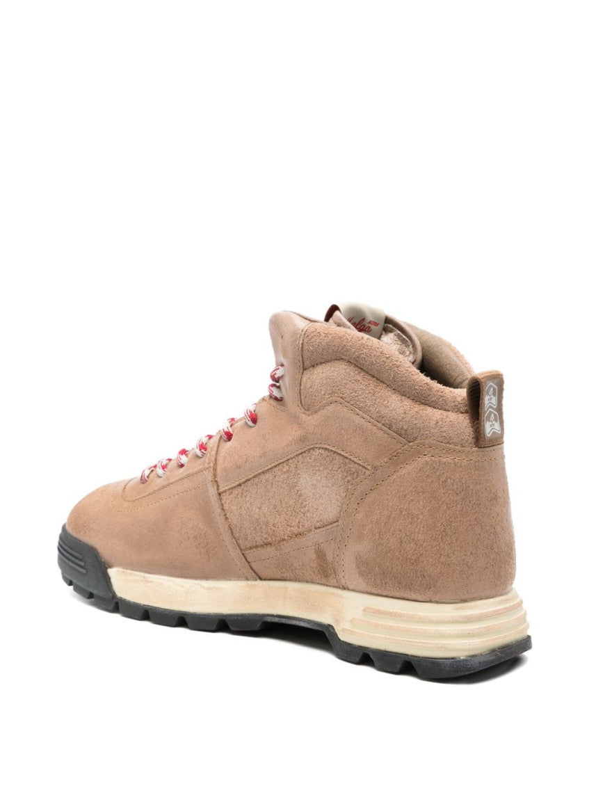 Beige Lace Up Boots 3