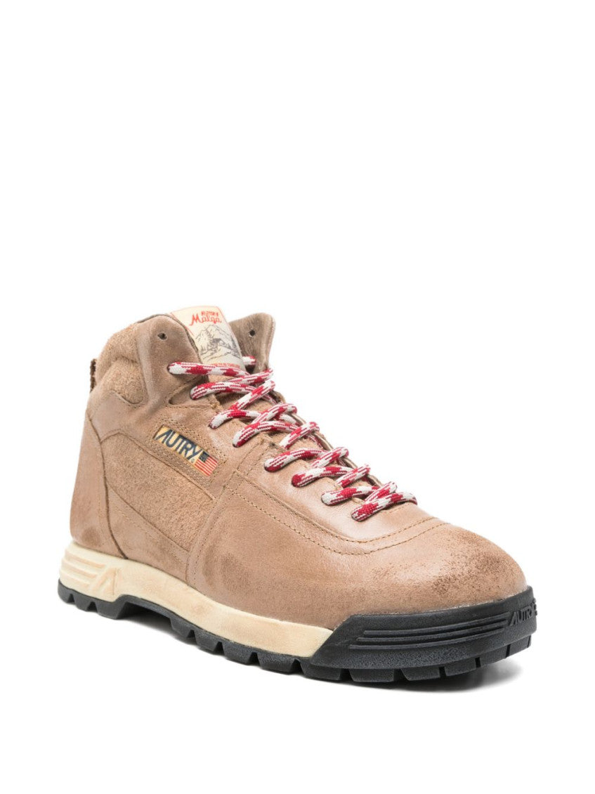 Beige Lace Up Boots 4
