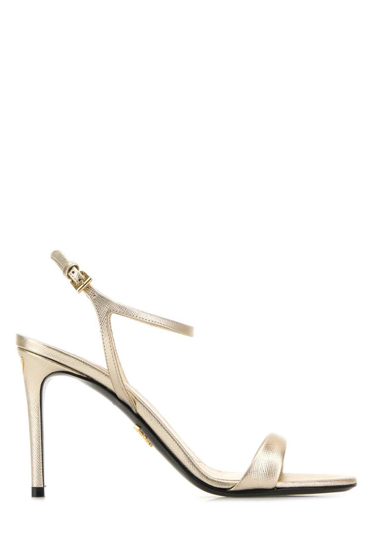 Gold Leather Heels 1